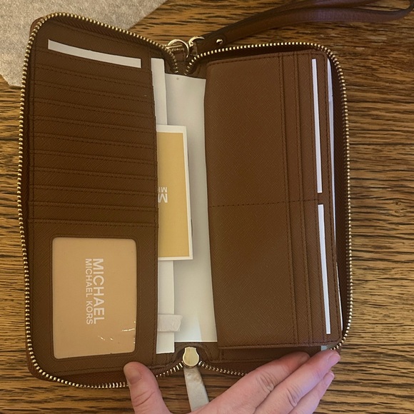 Michael Kors Tan Leather Wristlet - Picture 2 of 5